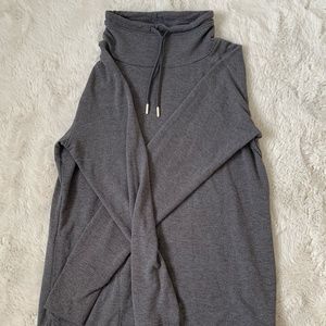 Grey Women's Hoodie Turtleneck Athleisure Dress